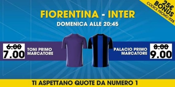 Scommesse Fiorentina Inter: quote primo marcatore