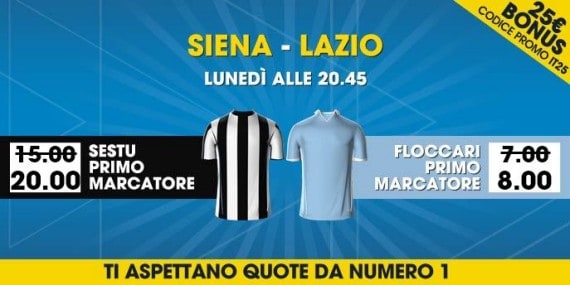 Scommesse Siena Lazio: quote primo marcatore