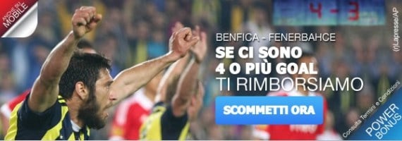 Scommesse su Benfica Fenerbahce - Paddy Power
