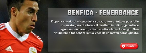 Scommesse su Benfica Fenerbahce - Unibet
