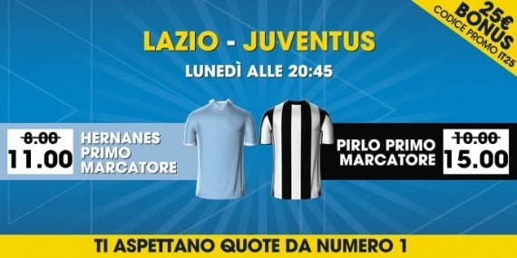 Scommesse sul primo marcatore di Lazio Juventus