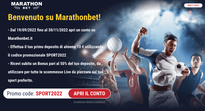 Bonus Benvenuto Marathonbet
