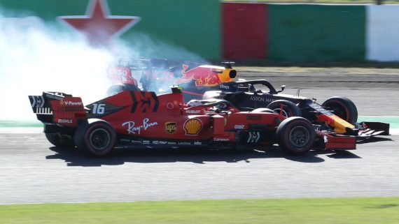 Leclerc (Ferrari) e Verstappen (Red Bull)