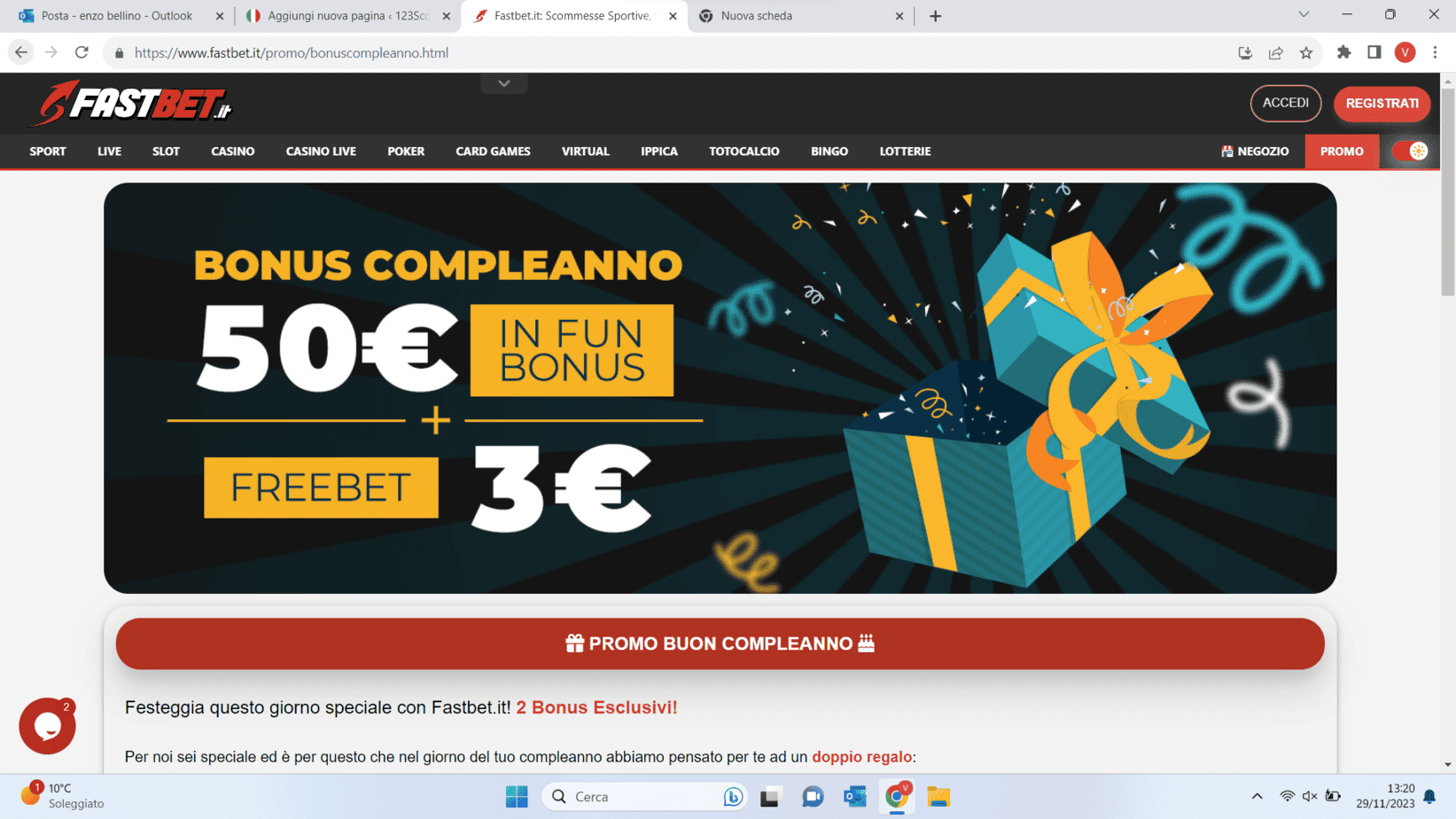 Fastbet Bonus Compleanno