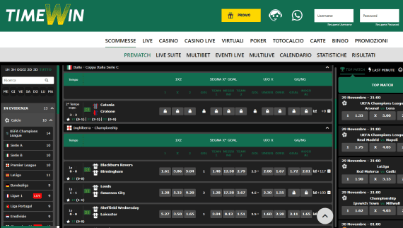 Timewin scommesse golf