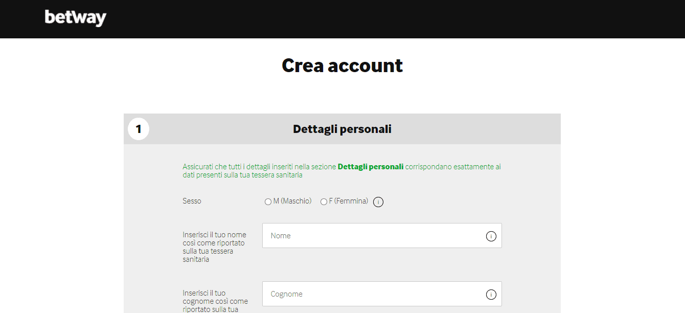 Betway Registrazione