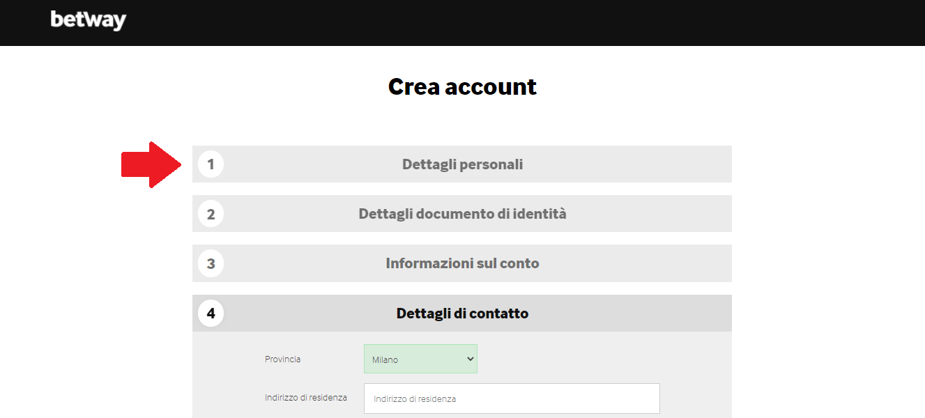 betway registrazione