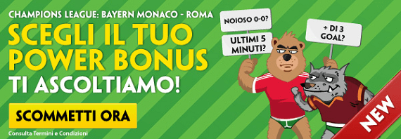 Bayern Monaco Roma: bonus scommesse Paddy Power