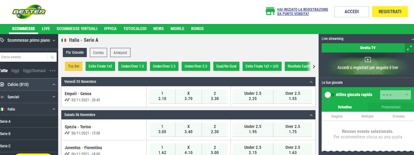 Betting siti scommesse