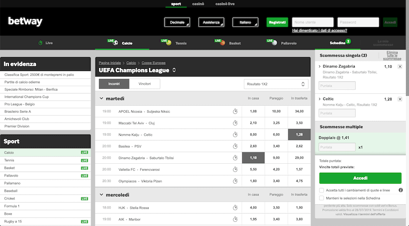 betway bookmakers