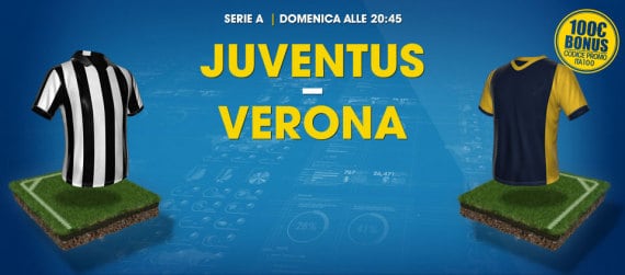 Juventus Verona: pronostici e codice promo William Hill