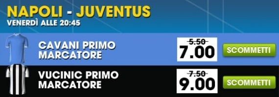 Napoli Juventus: quote e scommesse sul primo marcatore