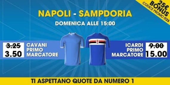 Napoli Sampdoria: scommesse aperte sul primo marcatore