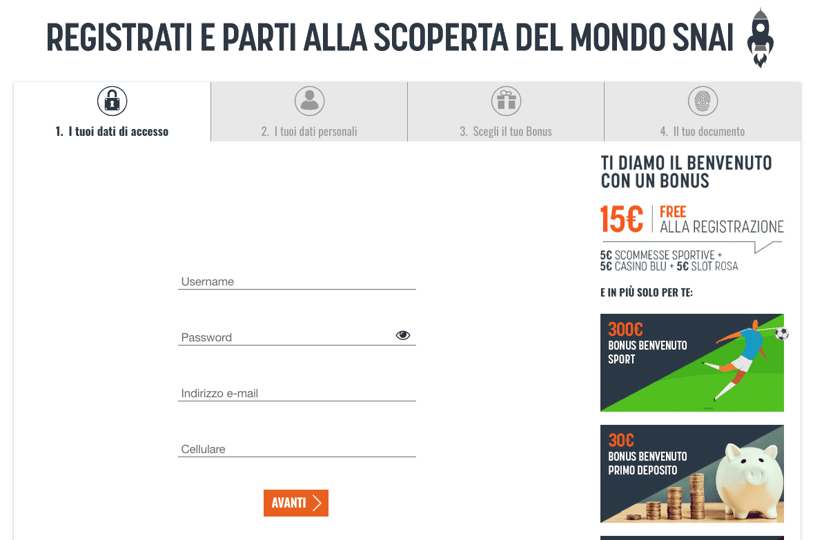 registrazione snai