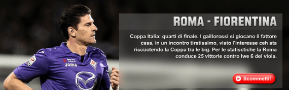 Roma Fiorentina: pronostici e 60 euro di bonus su Unibet