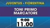 Scommesse Juventus Fiorentina: quota Toni primo marcatore