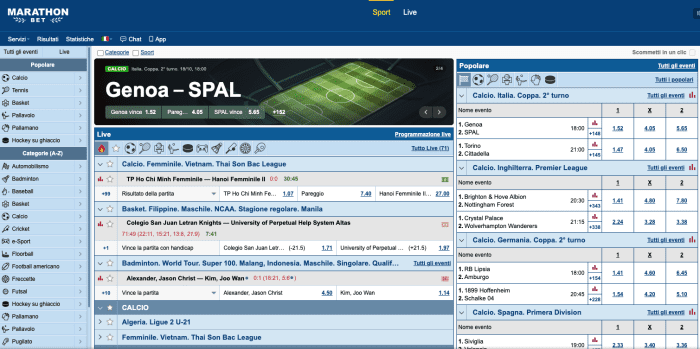 scommesse live marathonbet