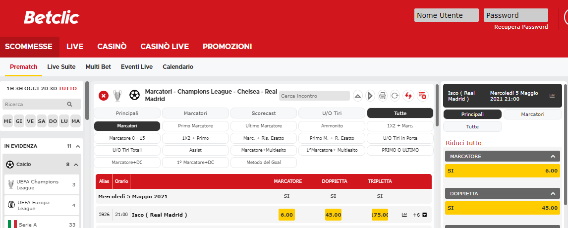 scommesse marcatori betclic