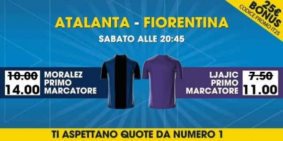 Scommesse sul primo marcatore in Atalanta Fiorentina