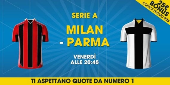Scommesse, quote e pronostici su Milan Parma