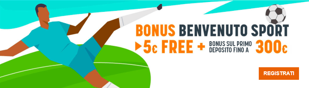 snai bonus benvenuto 5 free