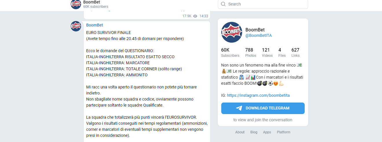 canali telegram pronostici