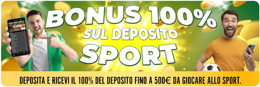 Bonus 100% sul deposito Sport