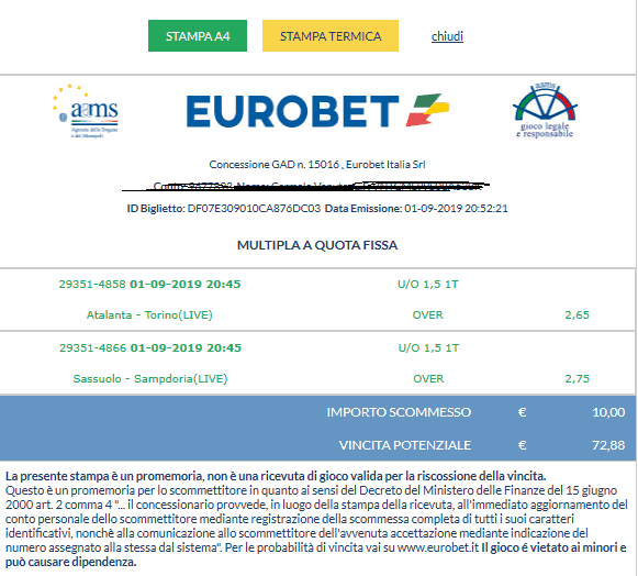 , [Bet-tiamo] Consigli per scommettere martedì 3 settembre 2019