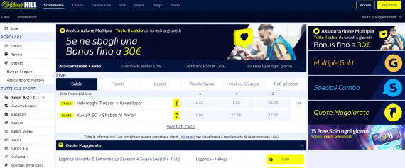 william hill siti scommesse