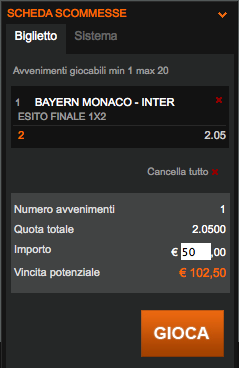 , Intralot ti offre 50€ per vincere con la finale Inter-Bayern